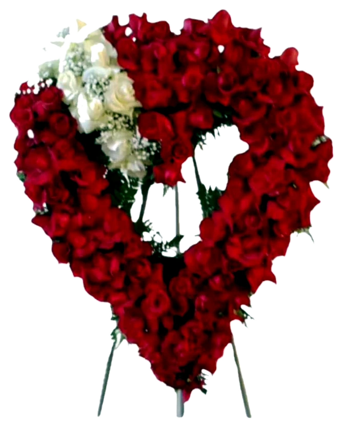 Coração de Rosas Vermelhas para velório — Cemitério da Vila Formosa