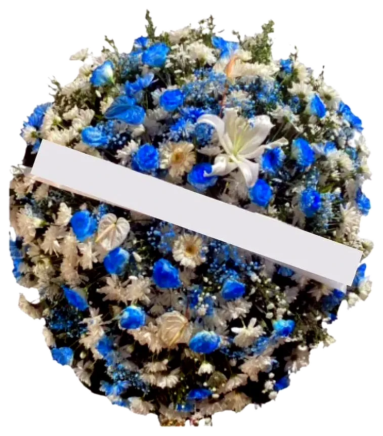 Coroa Luxo Azul (Modelo B) para velório — Cemitério da Vila Formosa